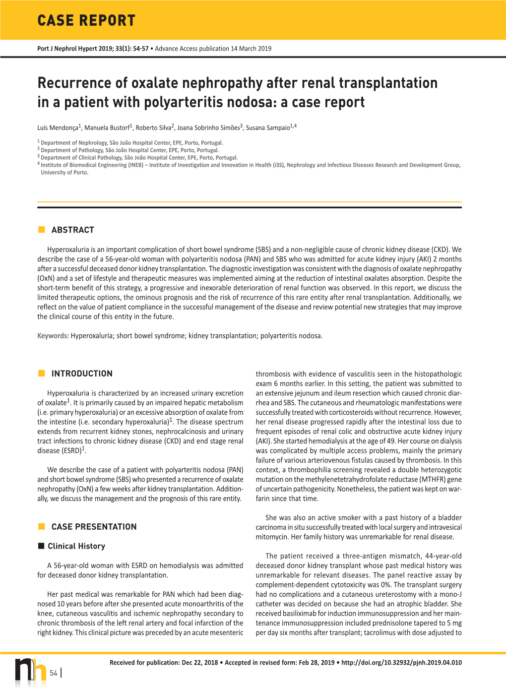 Recurrence of Oxalate Nephropathy After Renal Transplantation in a Patient with Polyarteritis Nodosa: a Case Report