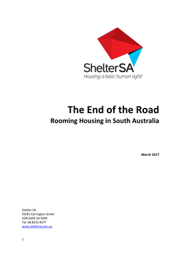 The End of the Road: Rooming Housing in South Australia