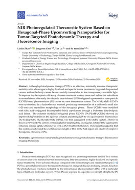 NIR Photoregulated Theranostic System Based on Hexagonal-Phase Upconverting Nanoparticles for Tumor-Targeted Photodynamic Therapy and Fluorescence Imaging