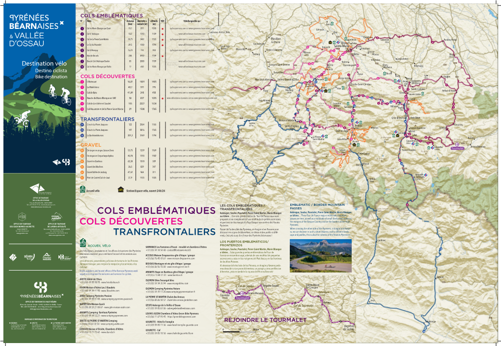 Carte Destination Vélo Pyrénées Béarnaises
