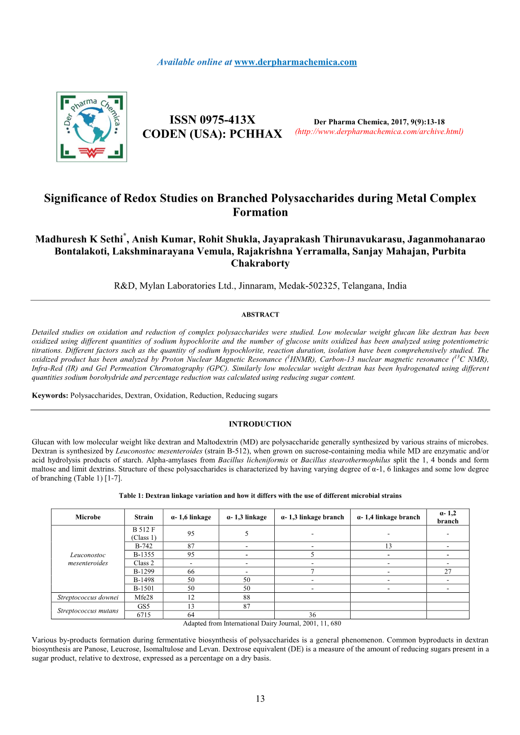 Significance of Redox Studies on Branched Polysaccharides During Metal Complex Formation