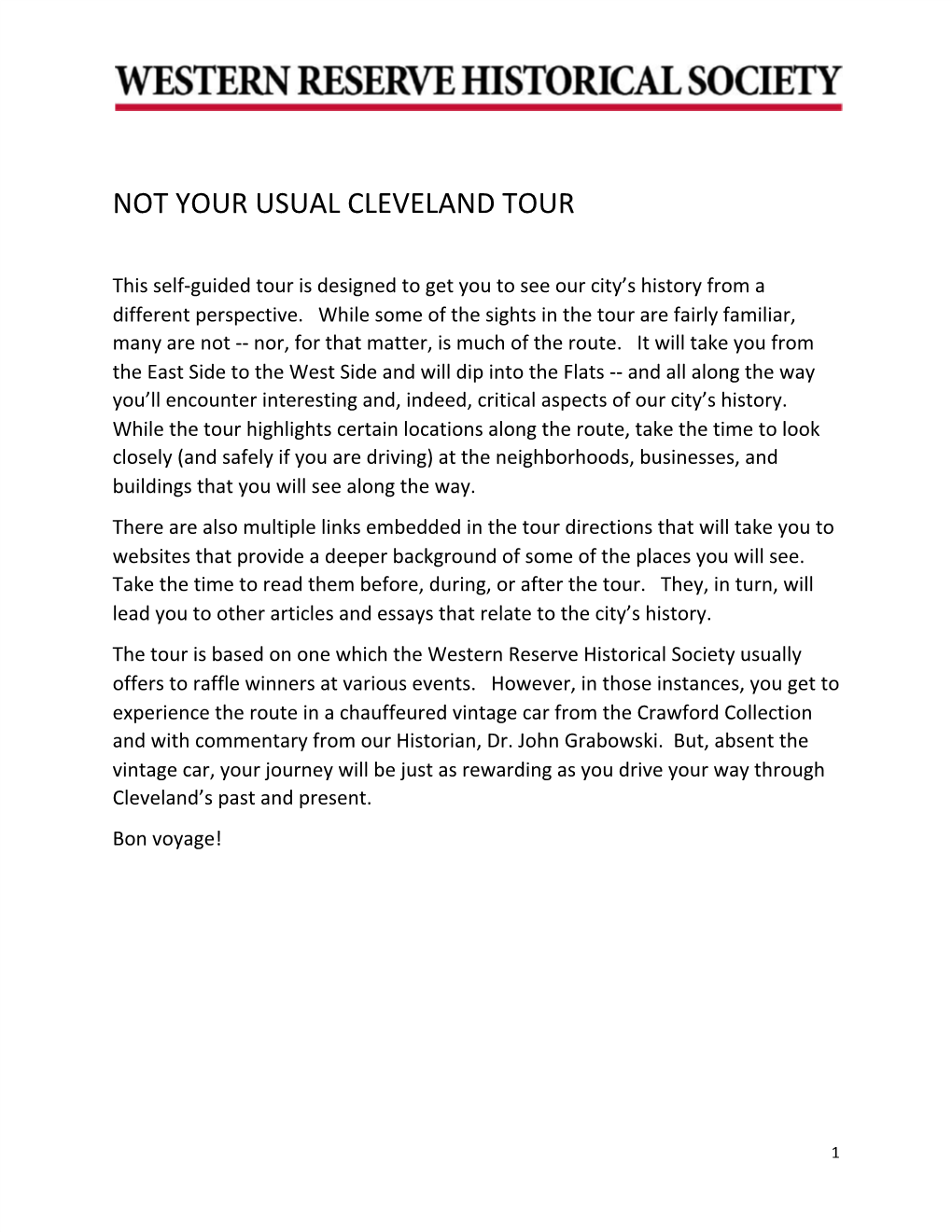 Not Your Usual Cleveland Tour