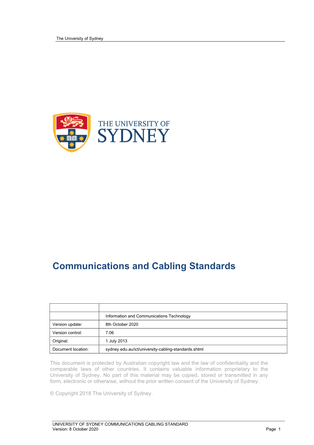 Communications and Cabling Standards
