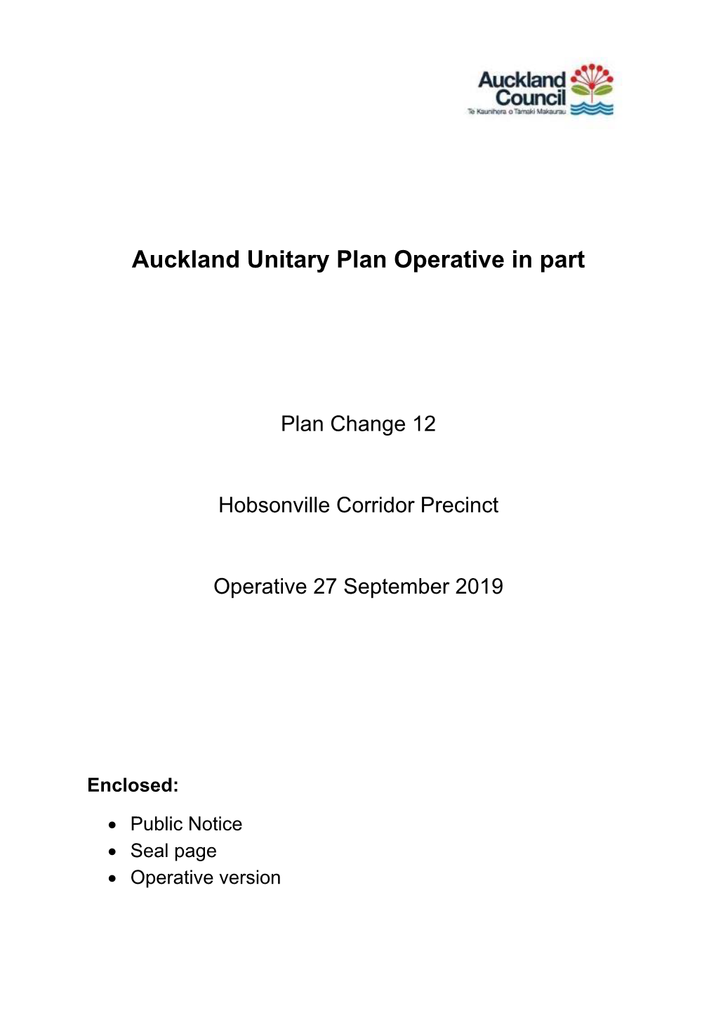 Plan Change 12 Operative 27 September 2019 PDF Download 2.3 MB