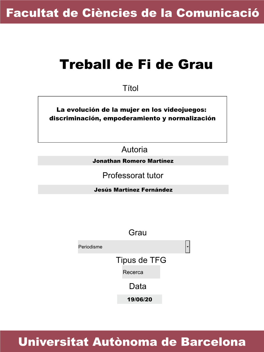 Treball De Fi De Grau