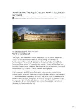 Hotel Review: the Royal Crescent Hotel & Spa, Bath in Somerset