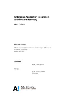 Enterprise Application Integration Architecture Recovery