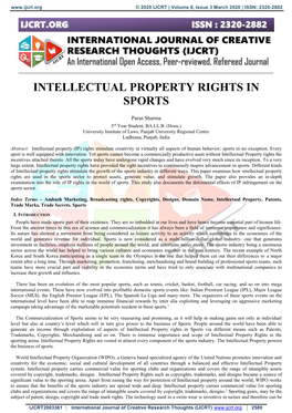 Intellectual Property Rights in Sports