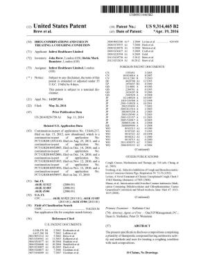 (12) United States Patent (10) Patent No.: US 9,314.465 B2 Brew Et Al