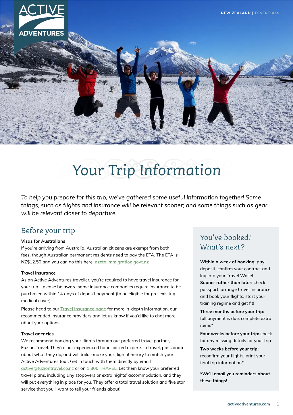 Your Trip Information