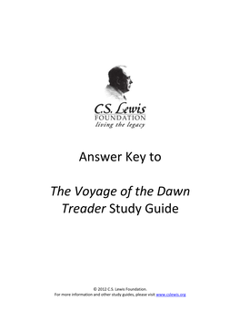 Answer Key to the Voyage of the Dawn Treader Study Guide