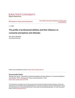 The Profile of Professional Athletes and Their Influence on Consumer Perceptions and Attitudes
