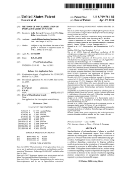 (12) United States Patent (10) Patent No.: US 8,709,761 B2 Howard Et Al