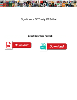 Significance of Treaty of Salbai