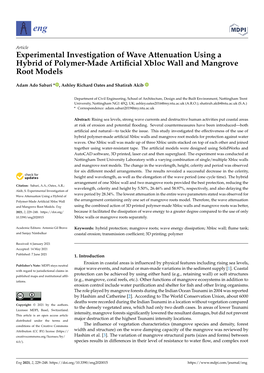 Experimental Investigation of Wave Attenuation Using a Hybrid of Polymer-Made Artiﬁcial Xbloc Wall and Mangrove Root Models