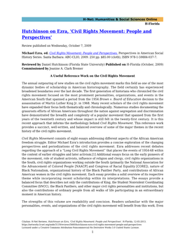 Hutchinson on Ezra, 'Civil Rights Movement: People and Perspectives'