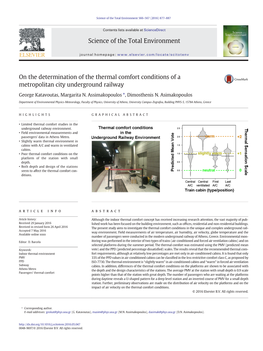 On the Determination of the Thermal Comfort Conditions of a Metropolitan City Underground Railway