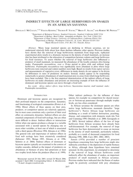 Indirect Effects of Large Herbivores on Snakes in an African Savanna