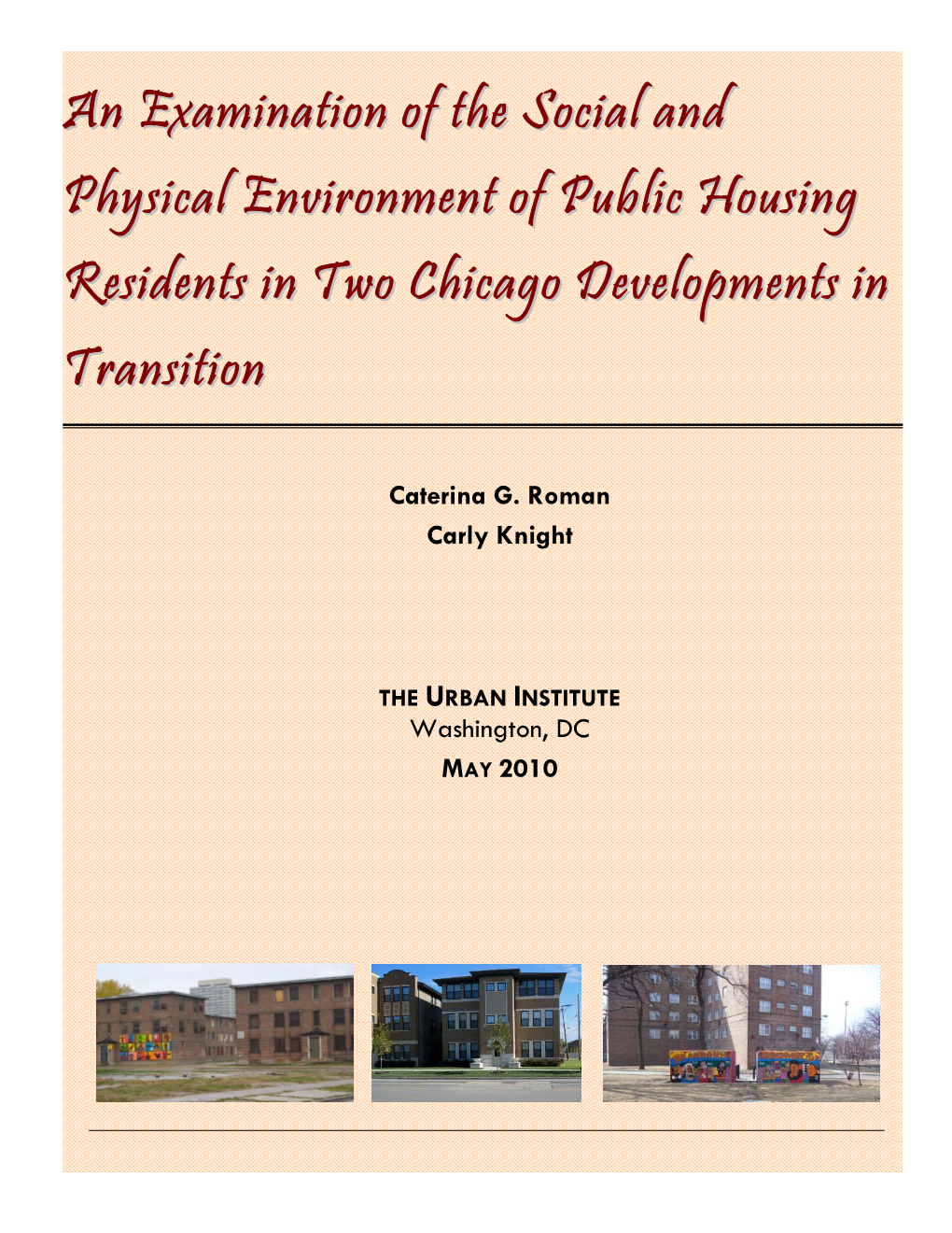 An Examination of the Social and Physical Environment of Public