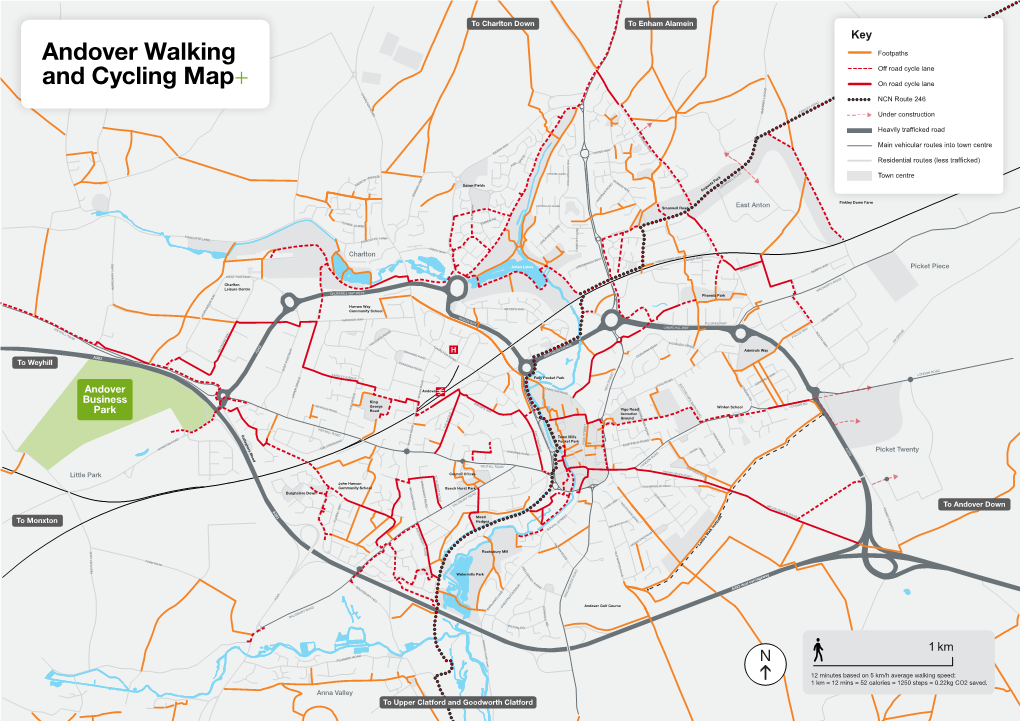 Andover Walking and Cycling Map+