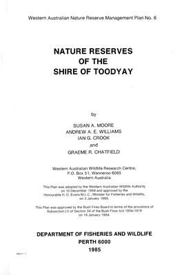 Nature Reserves of the Shire of Toody a Y