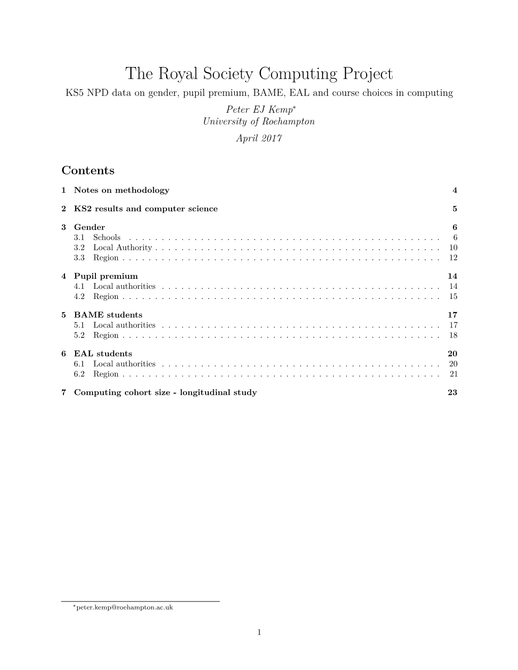 Analysis of Selected Key Stage 5 Pupil Data