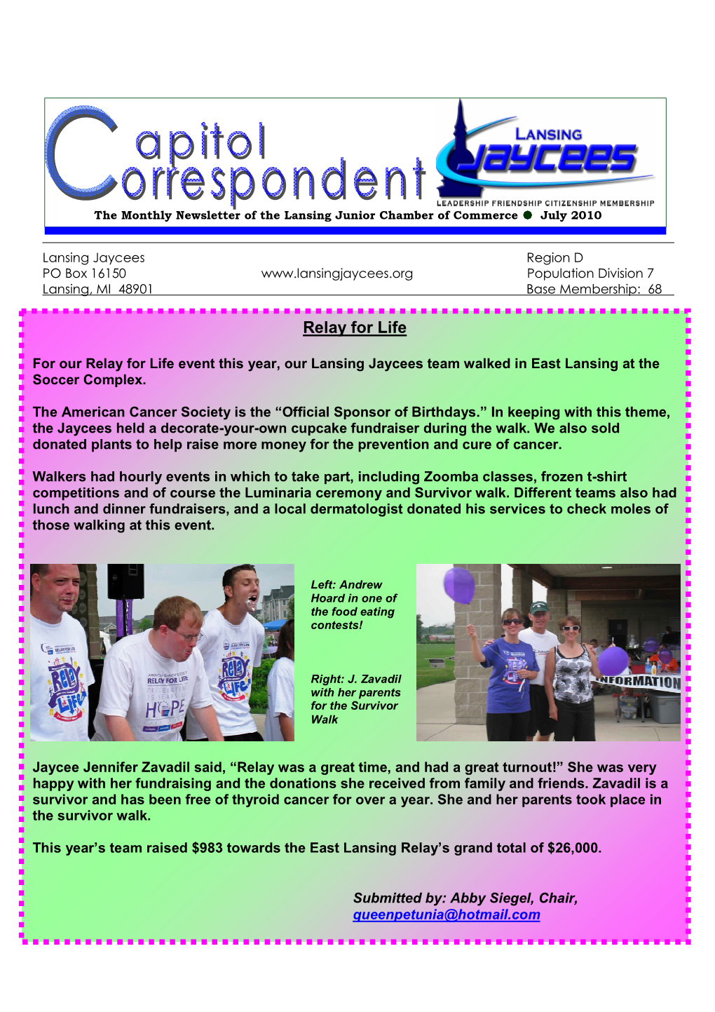 July 2010 Newsletter