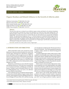 Organic Residues and Bokashi Influence in the Growth of Alibertia Edulis