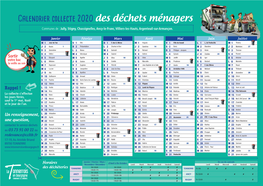 Calendrier Collecte 2020 Des Déchets Ménagers Communes De : Jully, Stigny, Chassignelles, Ancy-Le-Franc, Villiers-Les-Hauts, Argenteuil-Sur-Armançon