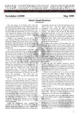 Newsletter 111999 May 1999 Motor Vessel Duntroon Ross Howarth