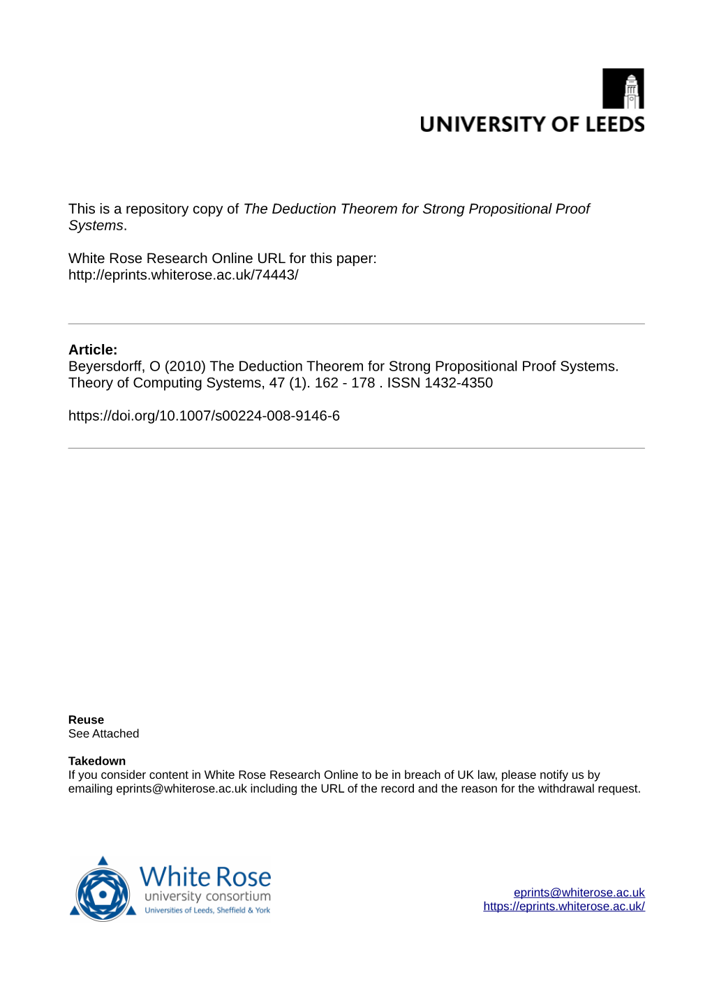 The Deduction Theorem for Strong Propositional Proof Systems