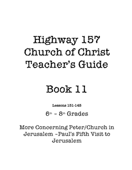 Highway 157 Church of Christ Teacher's Guide Book 11