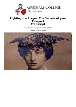 Fighting the Forger: the Secrets of Your Passport Transcript