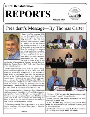 President's Message—By Thomas Carter