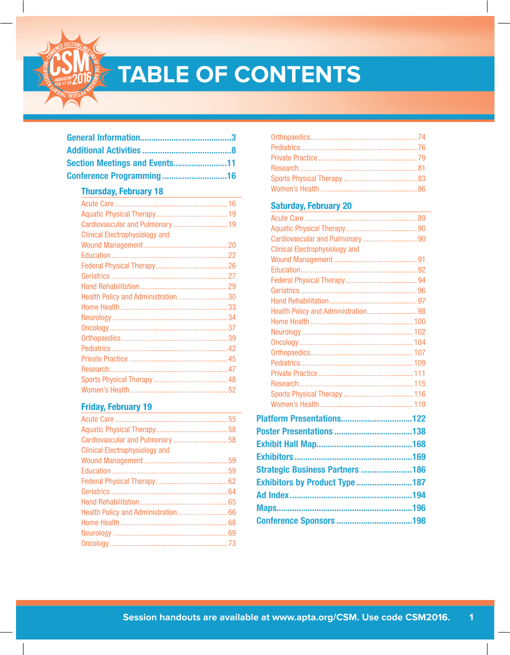 Table of Contents