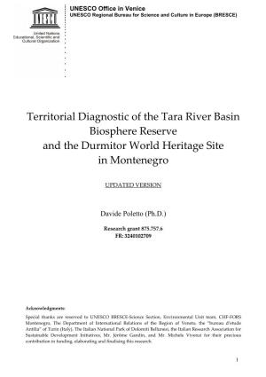 Territorial Diagnostic of the Tara River Basin Biosphere Reserve and the Durmitor World Heritage Site in Montenegro