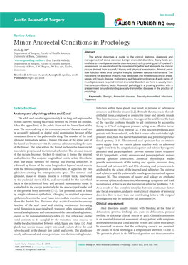 Minor Anorectal Conditions in Proctology
