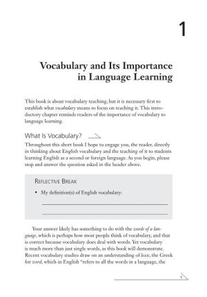 Vocabulary and Its Importance in Language Learning