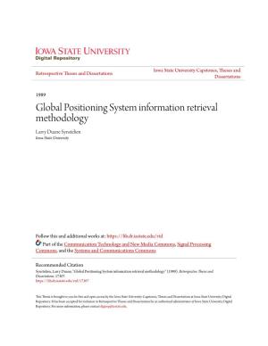 Global Positioning System Information Retrieval Methodology Larry Duane Synstelien Iowa State University