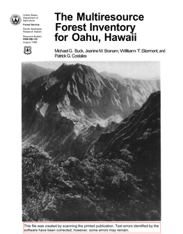 The Multiresource Forest Inventory for Oahu, Hawaii