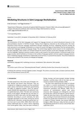 Mediating Structures in Sámi Language Revitalisation