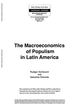 Macroeconomics of Populism in Latinamerica Public Disclosure Authorized