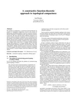 A Constructive Function-Theoretic Approach to Topological Compactness