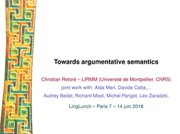 Towards Argumentative Semantics