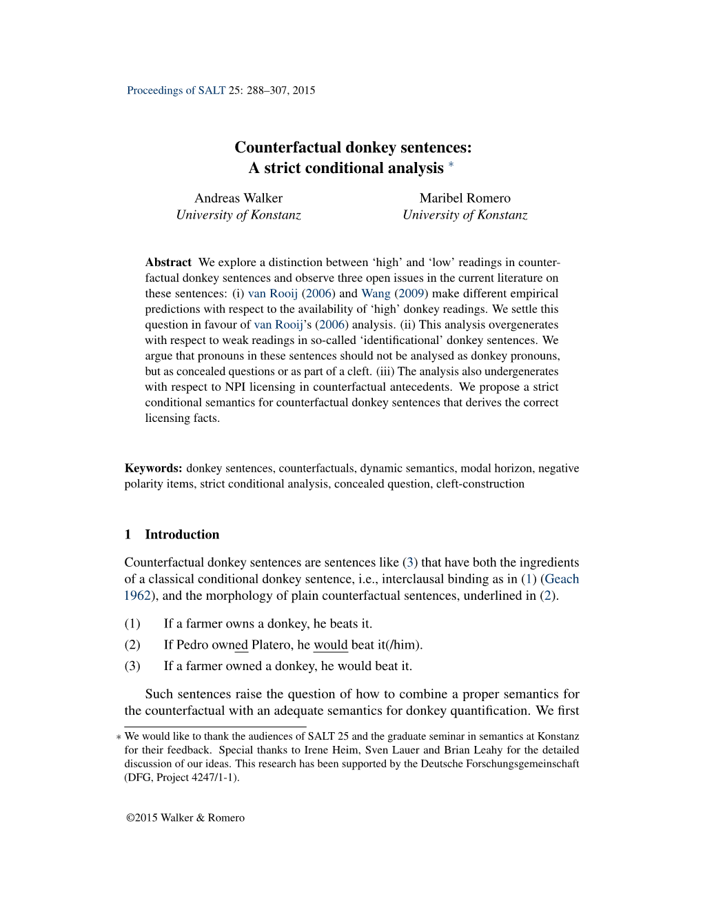 Counterfactual Donkey Sentences: a Strict Conditional Analysis ∗