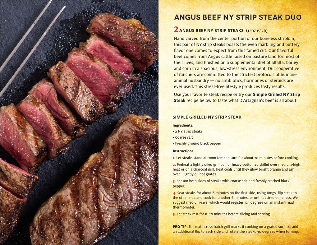 Angus Beef Ny Strip Steak Duo