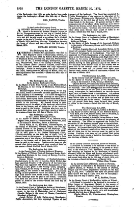 The London Gazette, March 30, 1875