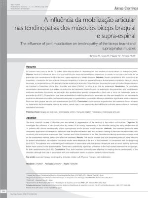 The Influence of Joint Mobilization on Tendinopathy of the Biceps Brachii and Supraspinatus Muscles
