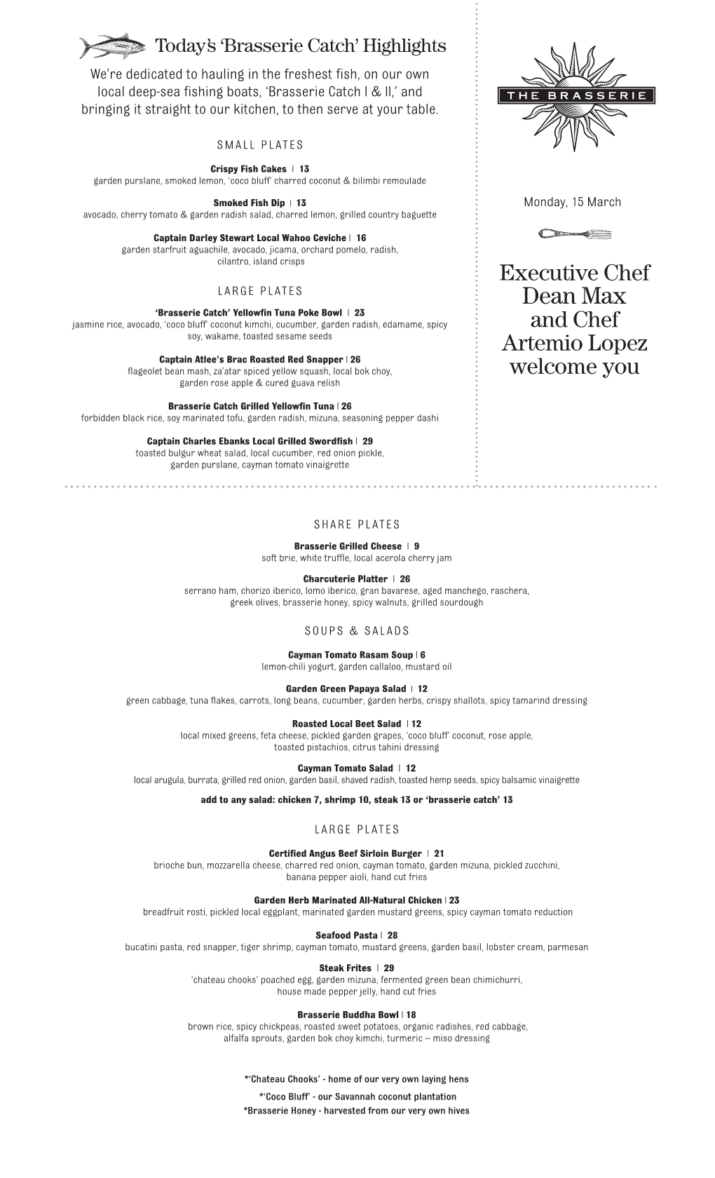 10 March Lunch Menu