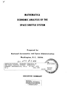 Mathematica Economic Analysis of the Space Shuttle System